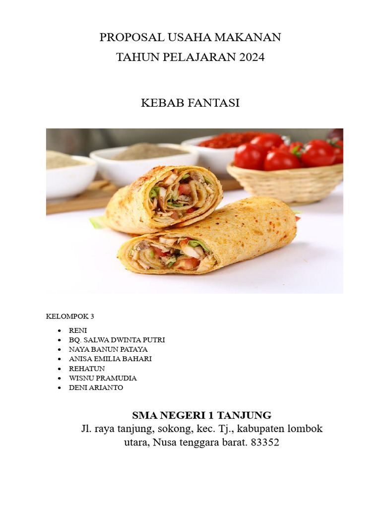 Proposal Usaha Kebab Fantasi 2024 | PDF