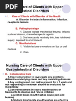 Nursing Care of Clients With Upper Gastrointestinal Disorder 1