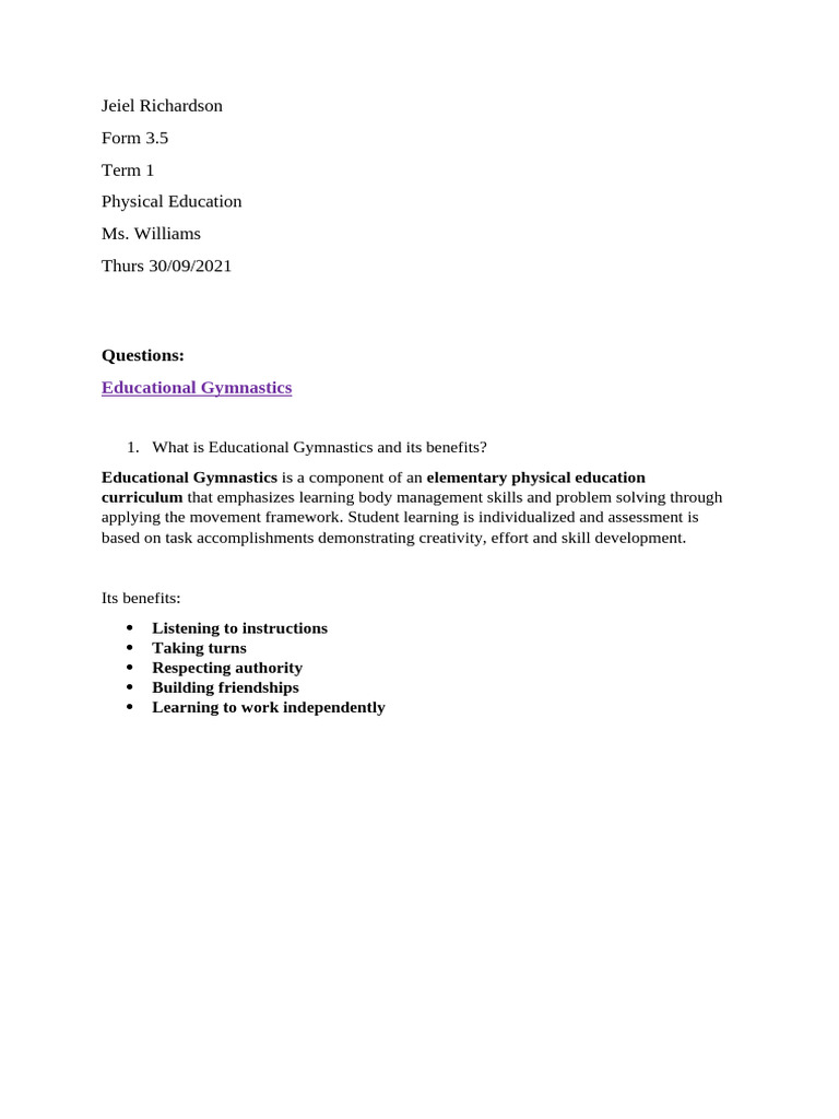 Jeiel Richardson Educational Gymnastics PDF