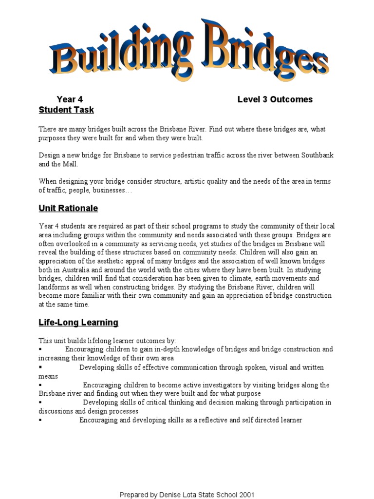 Year 4 Level 3 Outcomes Student Task | PDF | Vocabulary | Design