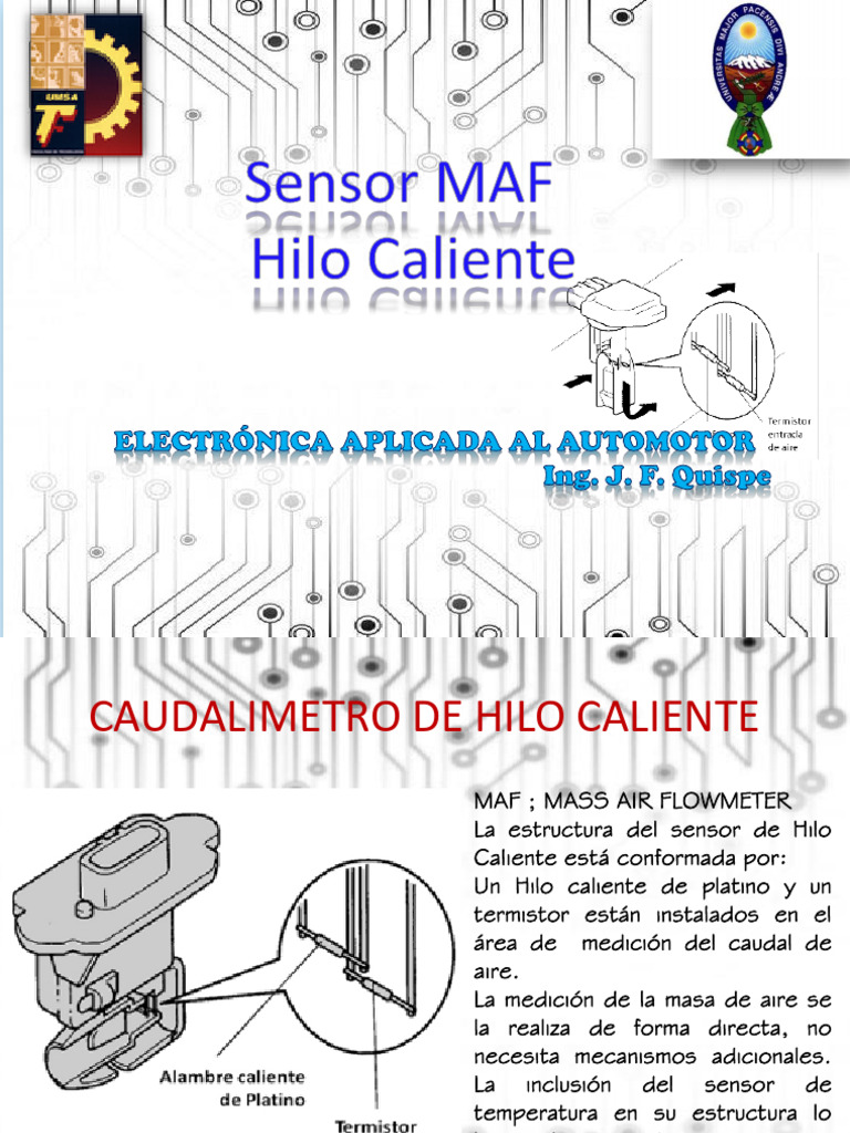 Funcionamiento del Sensor MAF Hilo Caliente | PDF | Medición de flujo ...