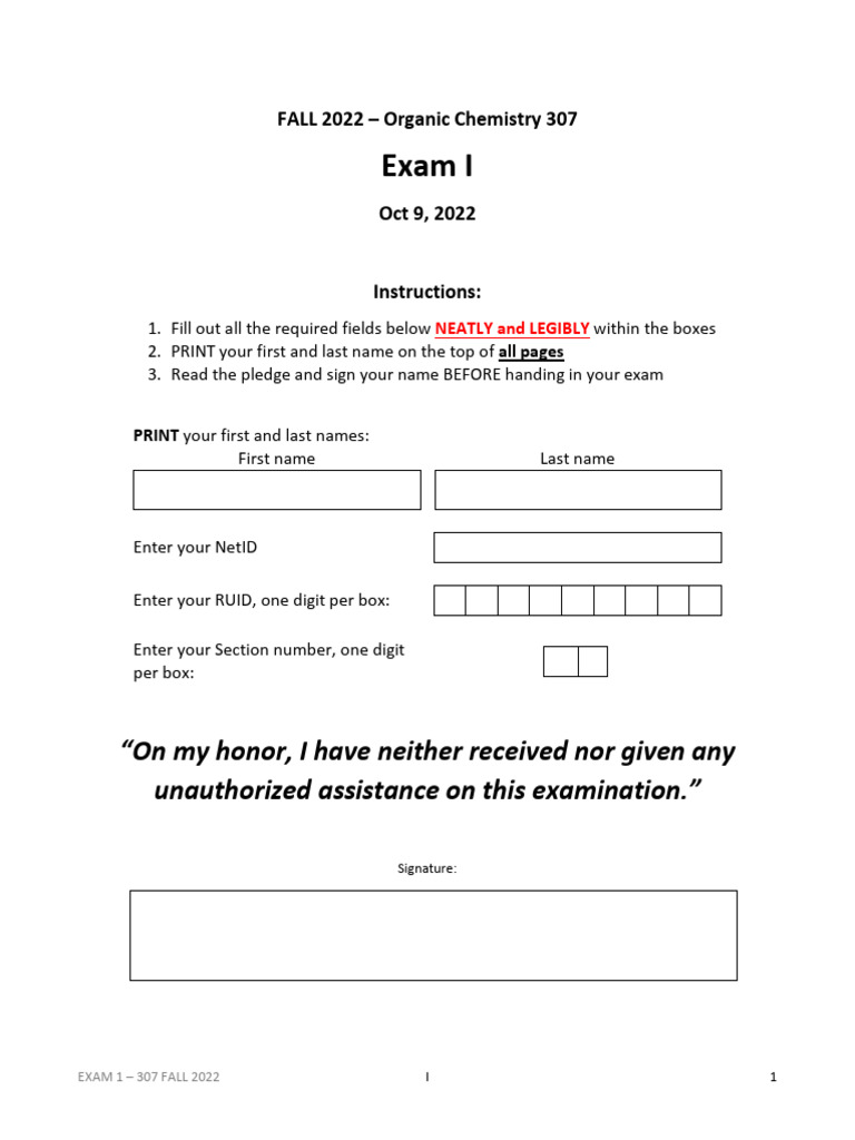 Organic Chemistry Exam 1 Overview | PDF | Conformational Isomerism ...