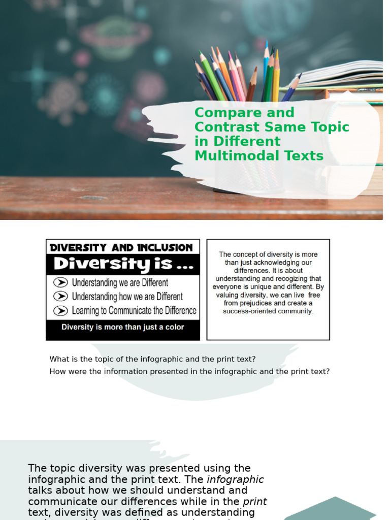 Comparing Diversity in Multimodal Texts | PDF | Writing | Communication