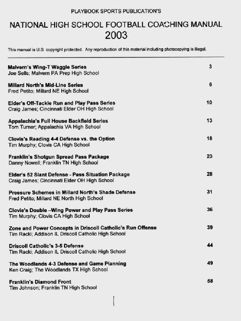 2003 National HS Football Manual