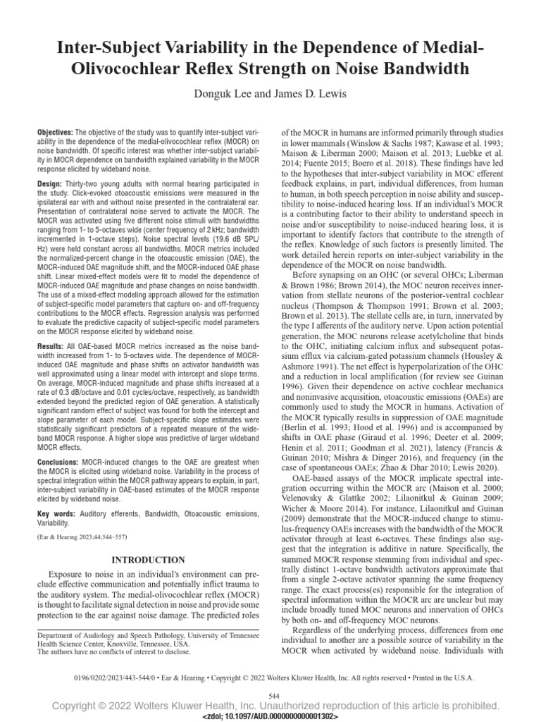 Lee and Lewis 2023 | PDF | Signal To Noise Ratio | Bandwidth (Signal ...