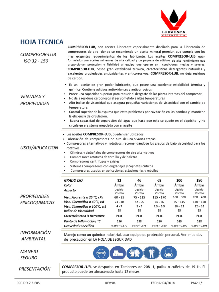 Aceite Lubricante para Compresores | PDF | Lubricante | Petróleo