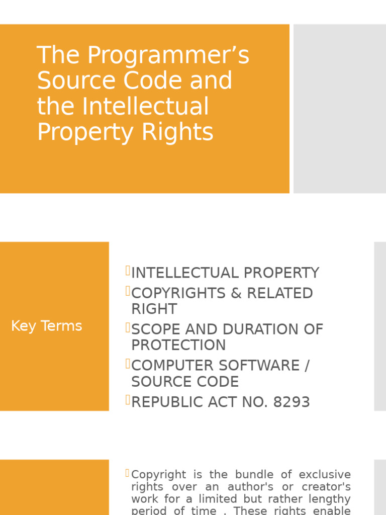 LESSON6 - The Programmer's Source Code and The Intellectual Property ...