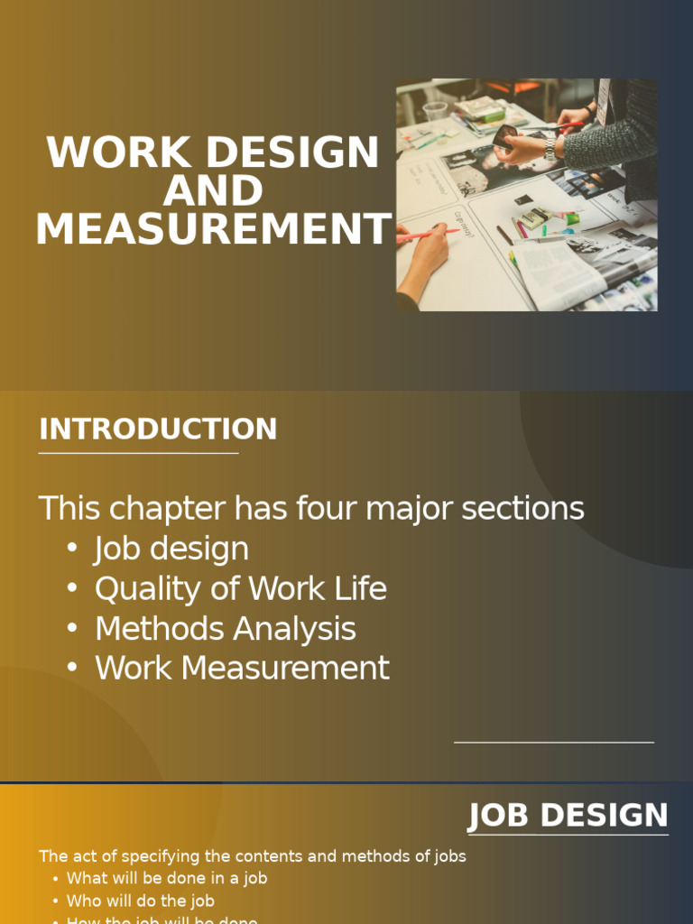 Job Design and Work Measurement Guide | PDF | Human Factors And ...