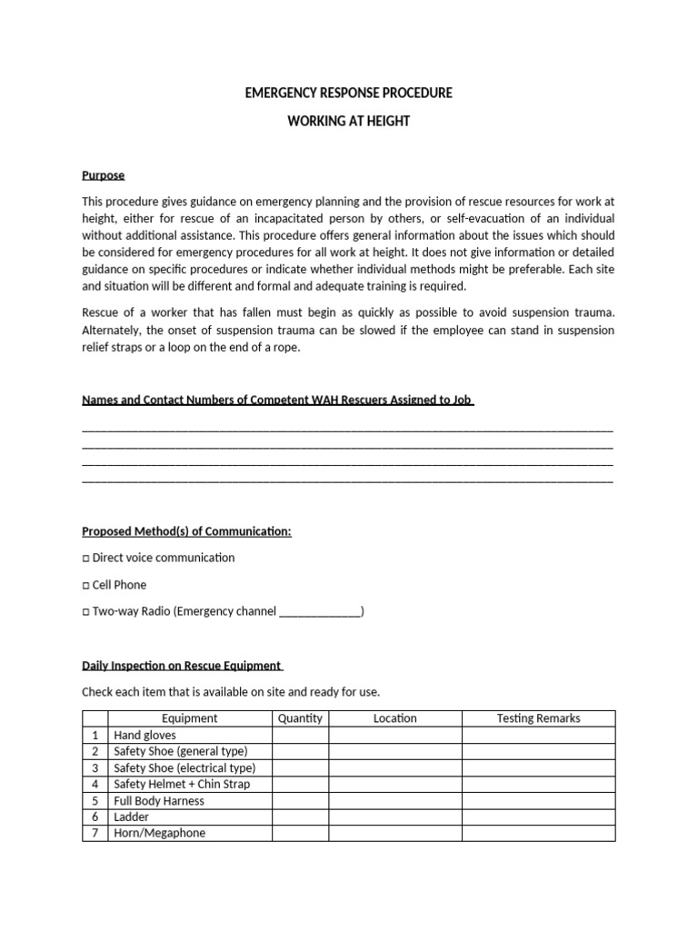 WAH Rescue Kit Emergency Procedures | PDF | Rope | Fibers