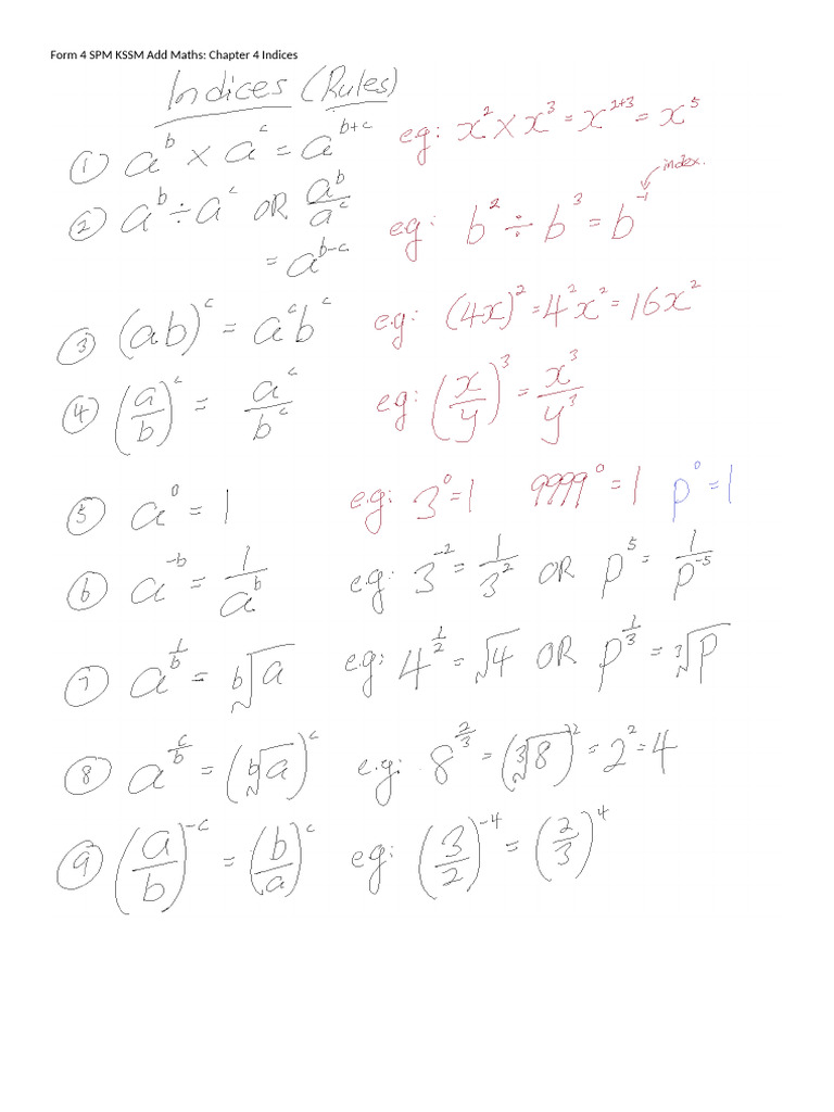 Chapter 4 Indices 11.7.21 | PDF