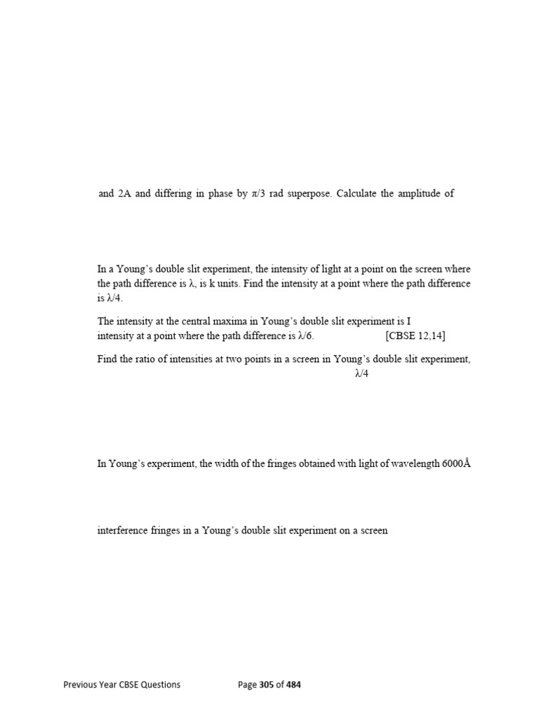 Wave Optics Pdf Diffraction Wavelength