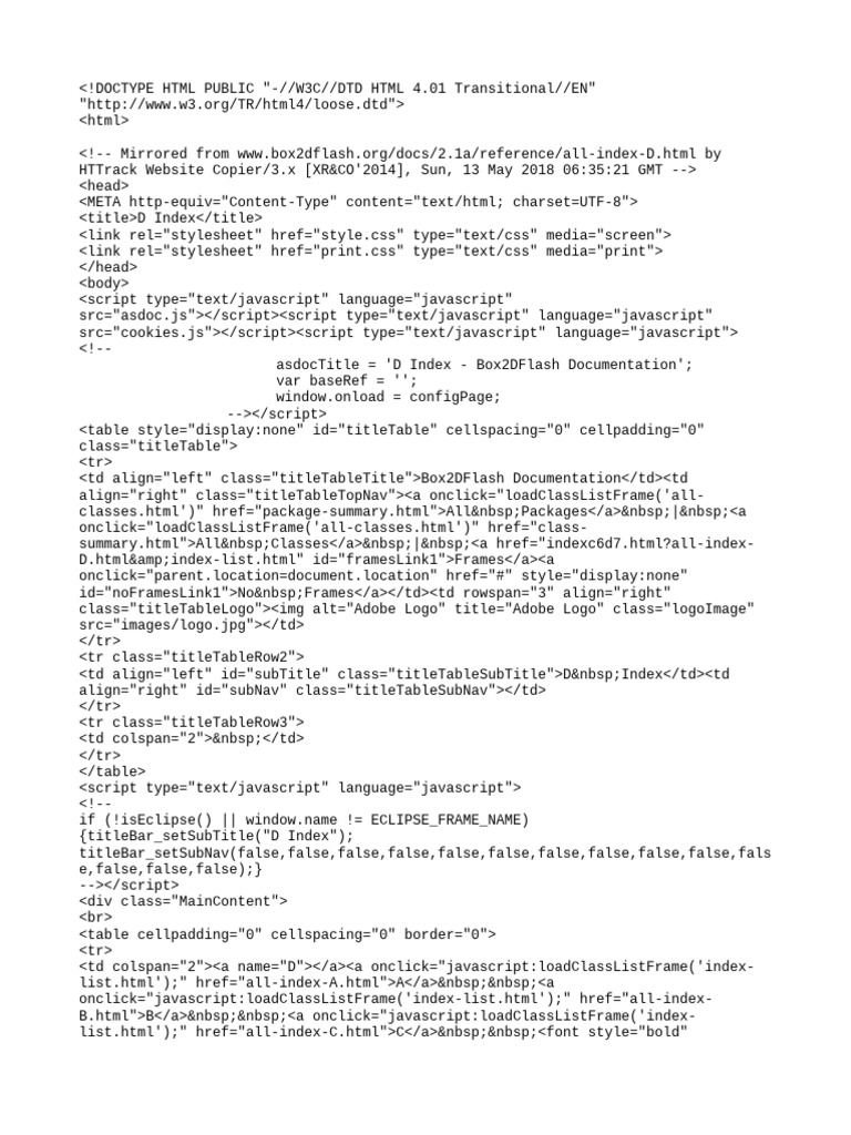 Box2DFlash D Index Documentation | PDF | Algorithms And Data Structures