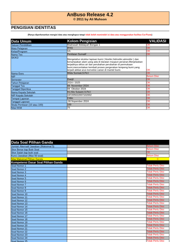 Contoh Analisis Ulangan Ipas Print Pdf