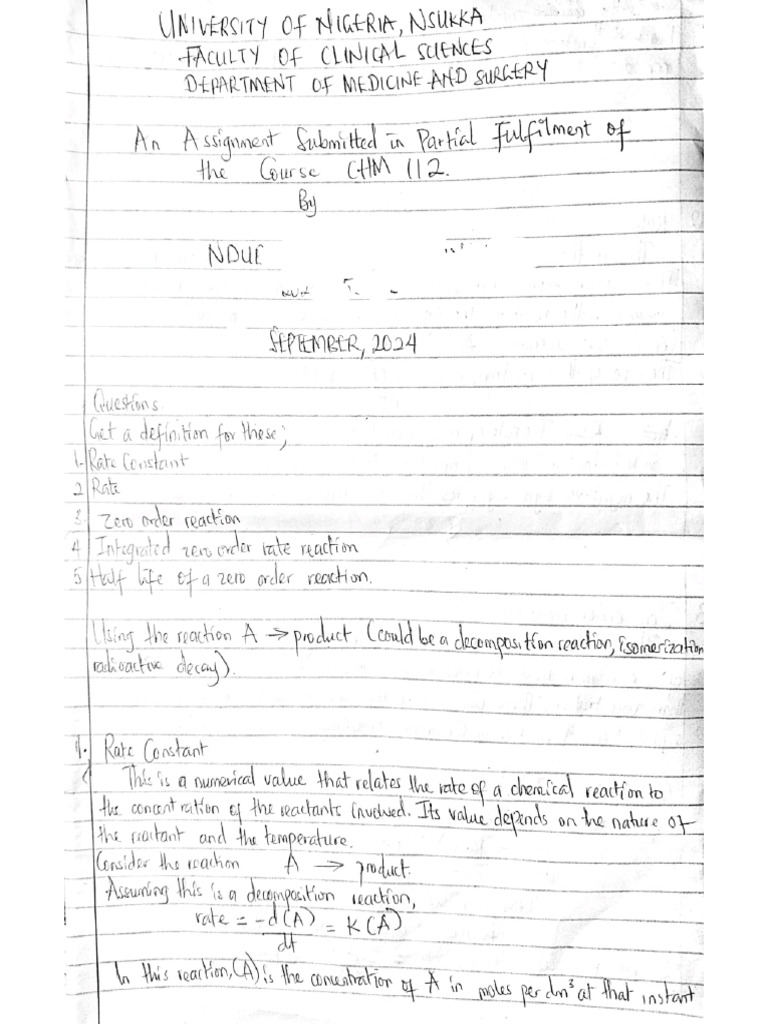 CHM 112 Assignment Answers | PDF