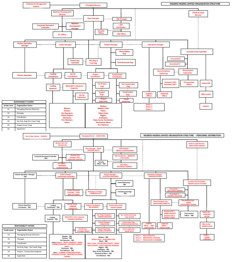 Wilkriss Nigeria Ltd. Personnel Structure | PDF | Business Process ...