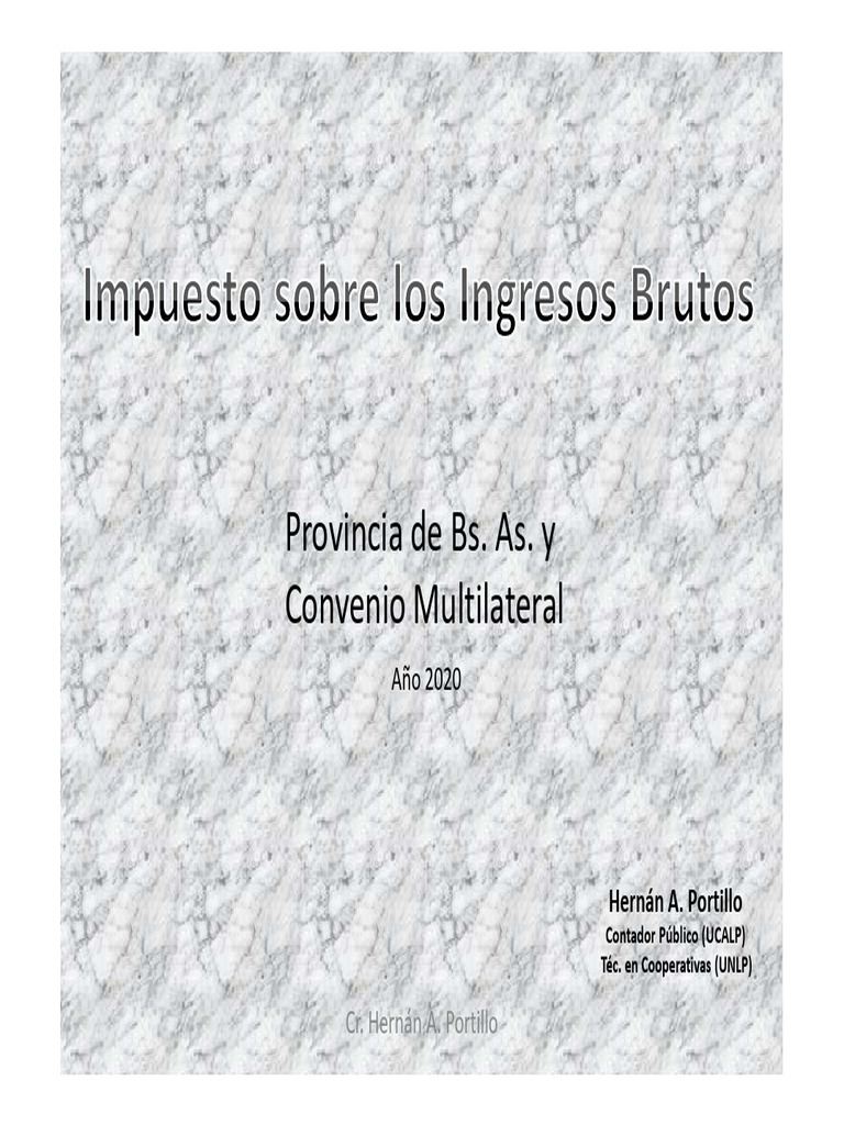 Charla IIBB - Convenio Multilateral 2020 (Hernán A. Portillo) | PDF ...