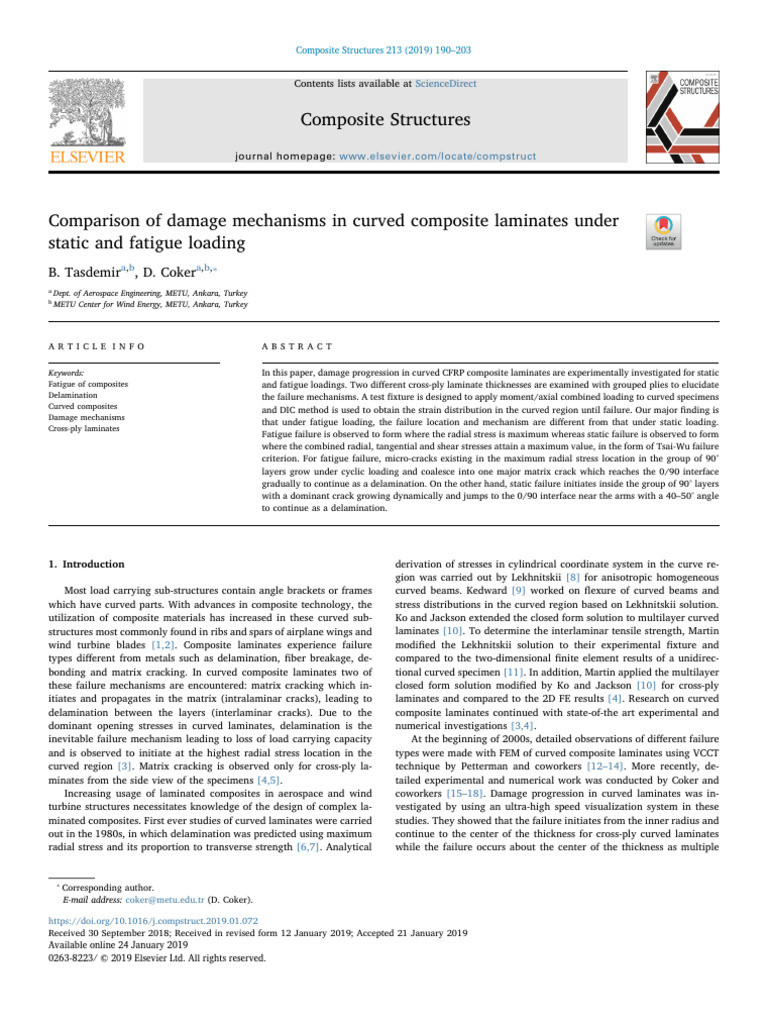 Comparison of Damage Mechanisms in Curved Composite Laminates Under ...