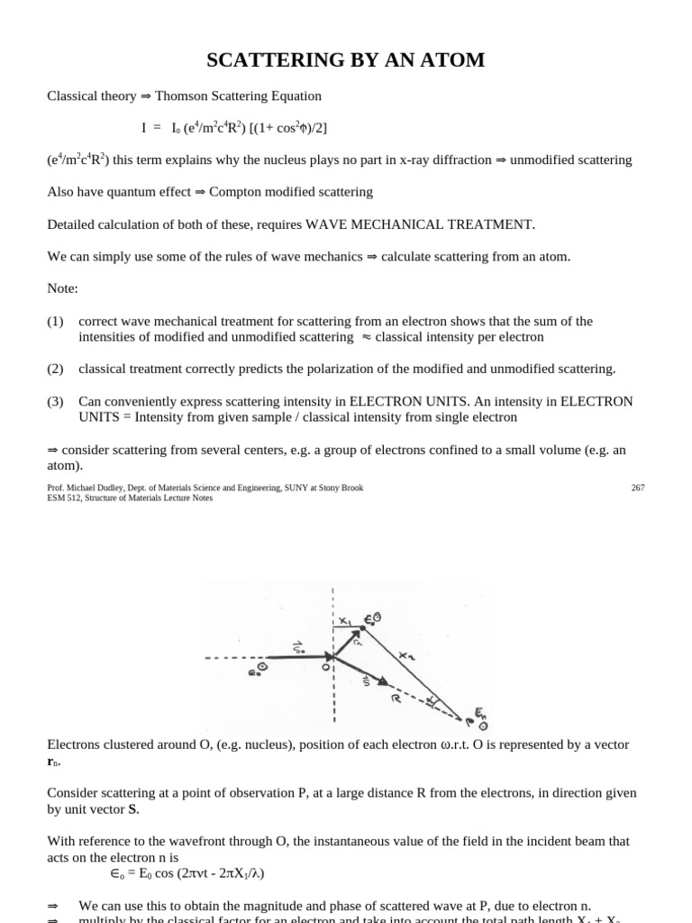 Atom Scattering: Classical & Quantum Analysis | PDF | Electron | Scattering