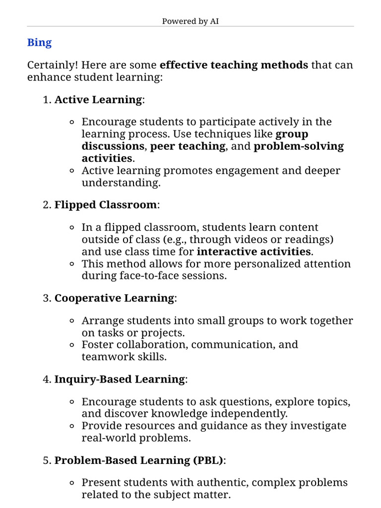 What Are Some Effective Teaching Methods | PDF | Learning | Teaching Method