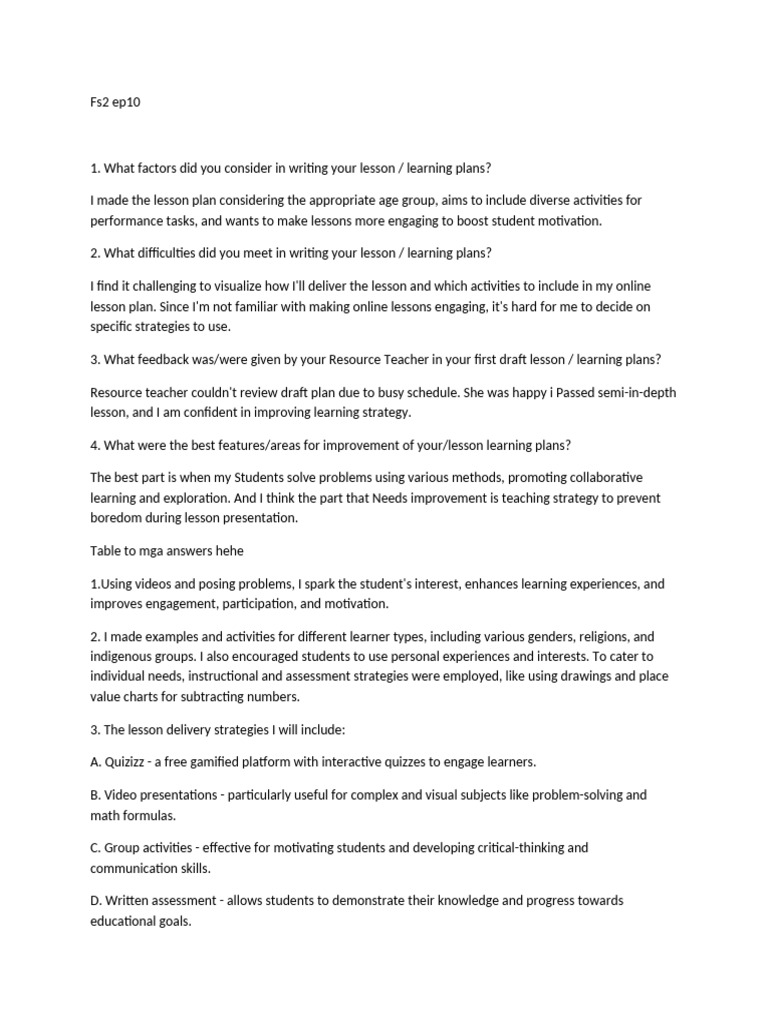 Fs2 Ep10,12,14,15 | PDF | Educational Technology | Learning