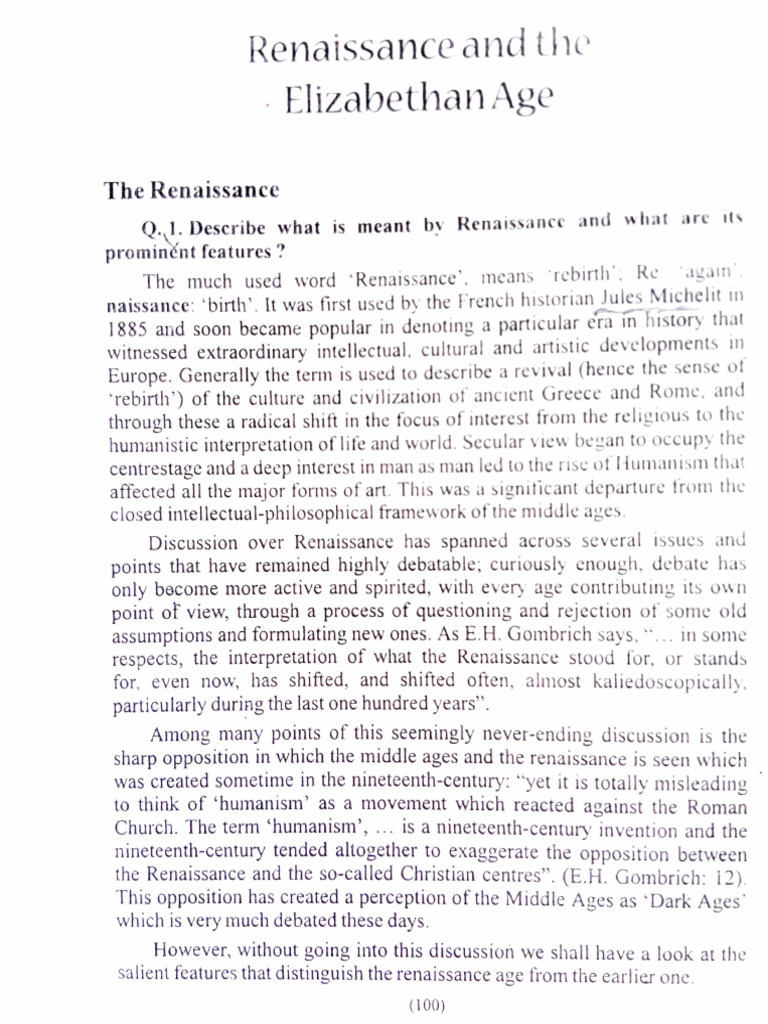 Renaissance and Elizabethan Age Overview | PDF | Renaissance | Humanism