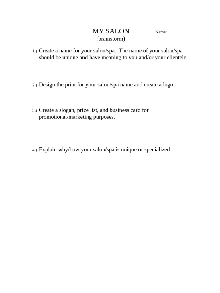 My Salon Project Revised 2024 | PDF