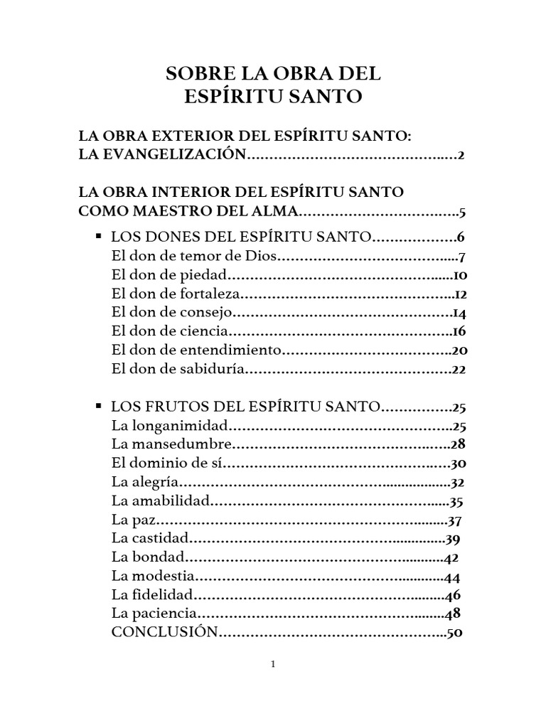 La Obra del Espíritu Santo en la Fe | PDF | Amor | Misticismo