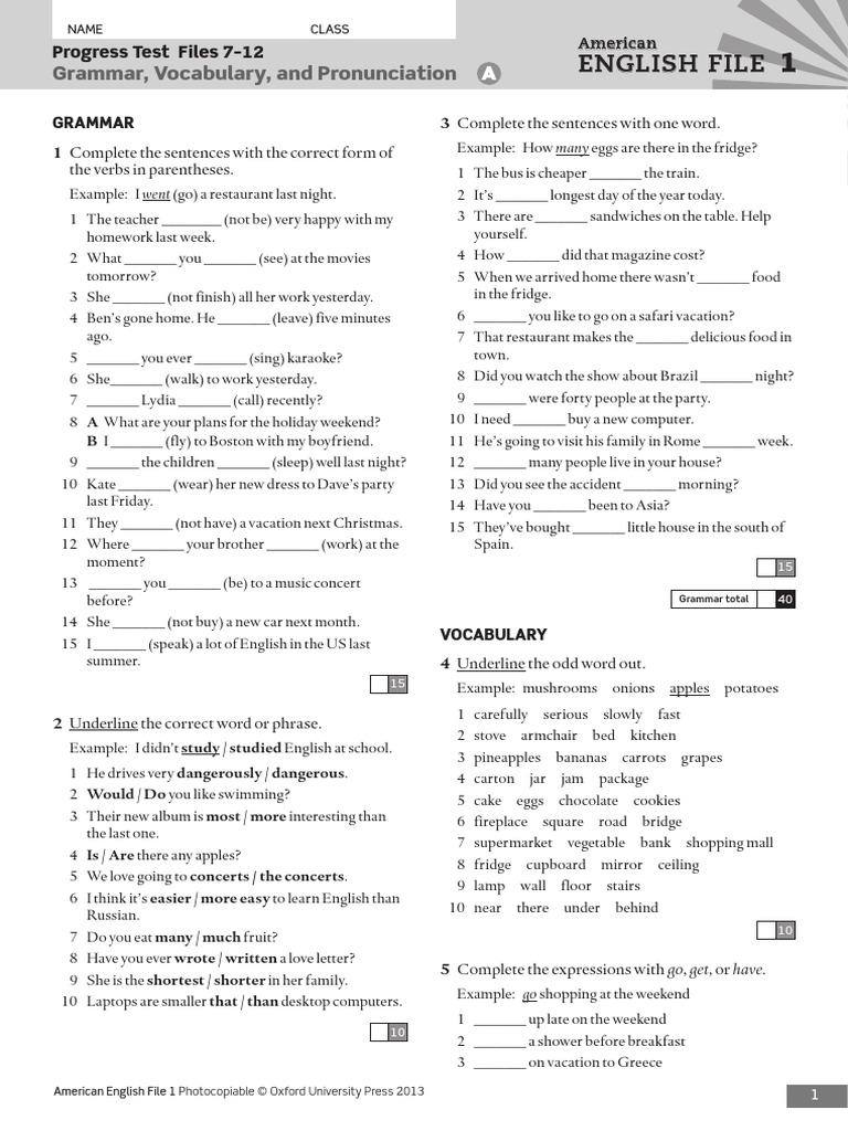 AEF1 Files7-12 ProgTestA | PDF | English Language | Hotel