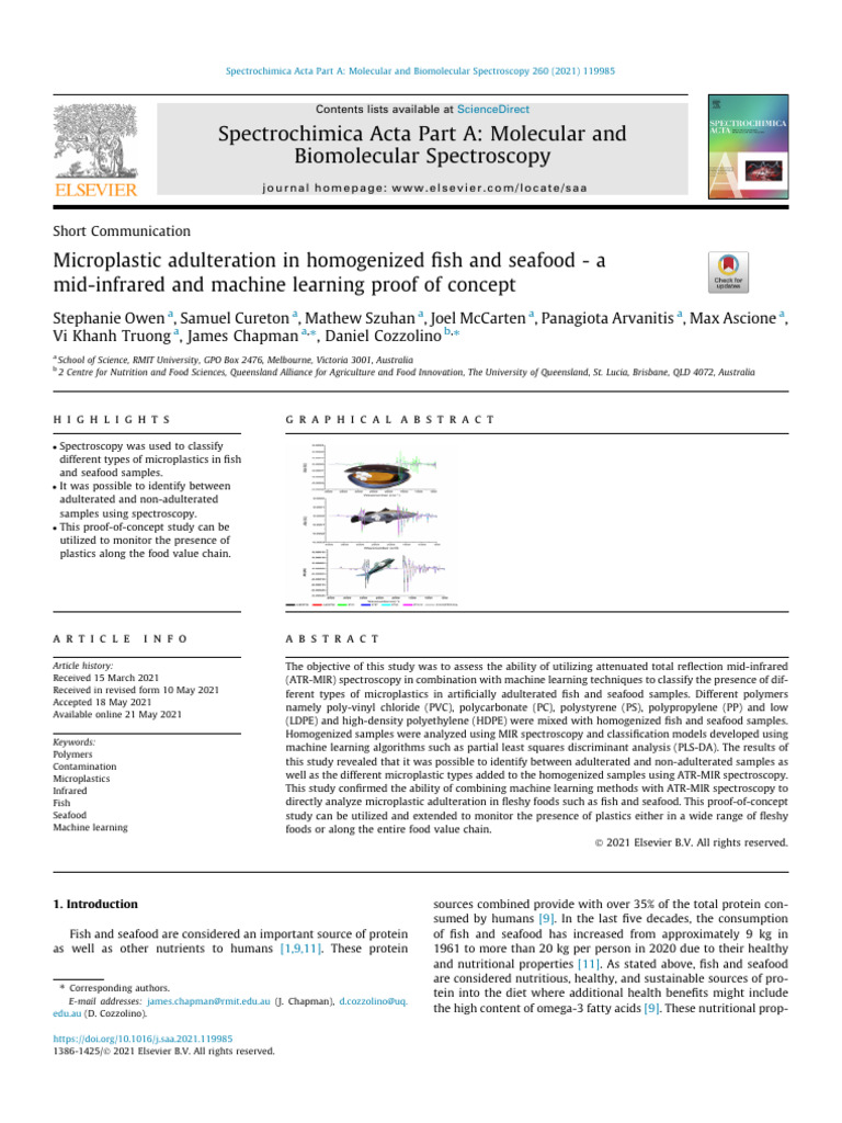 Microplastic Detection in Seafood Using ATR-MIR | PDF | Infrared ...