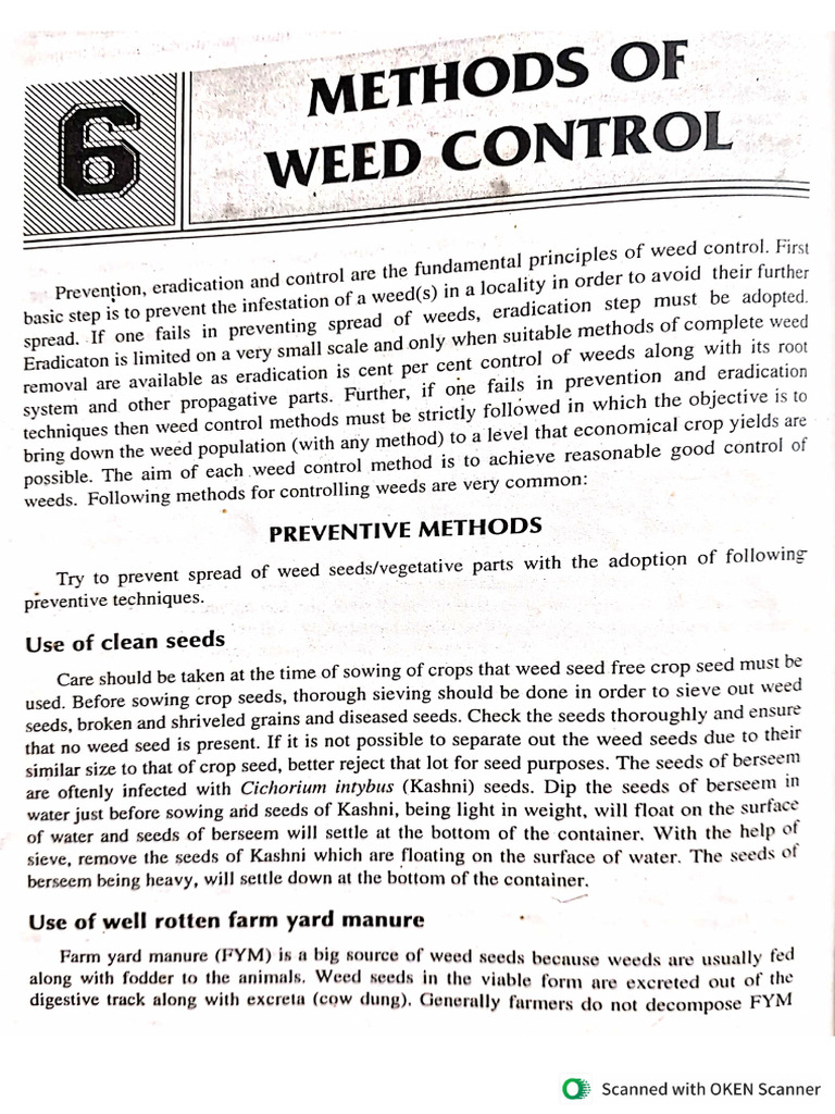 Methods of Weeds Cantrol | PDF