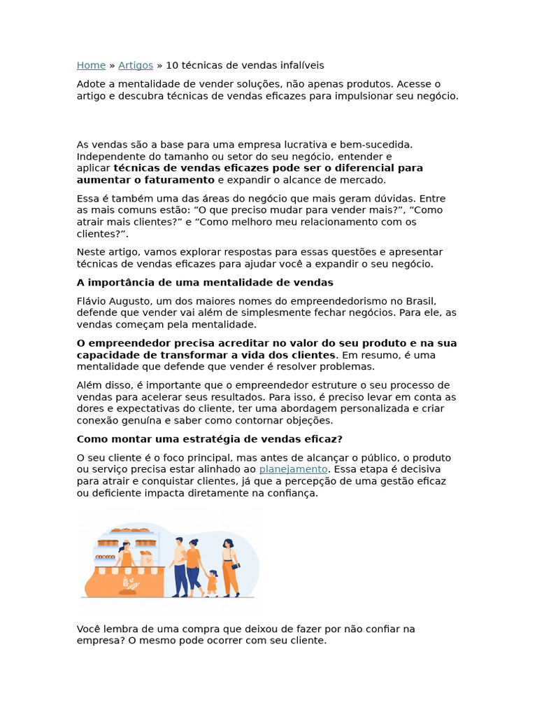 10 Técnicas de Vendas Eficazes | PDF | Marketing | Empreendedorismo
