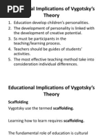 Educational Implications of Vygotsky’s Theory