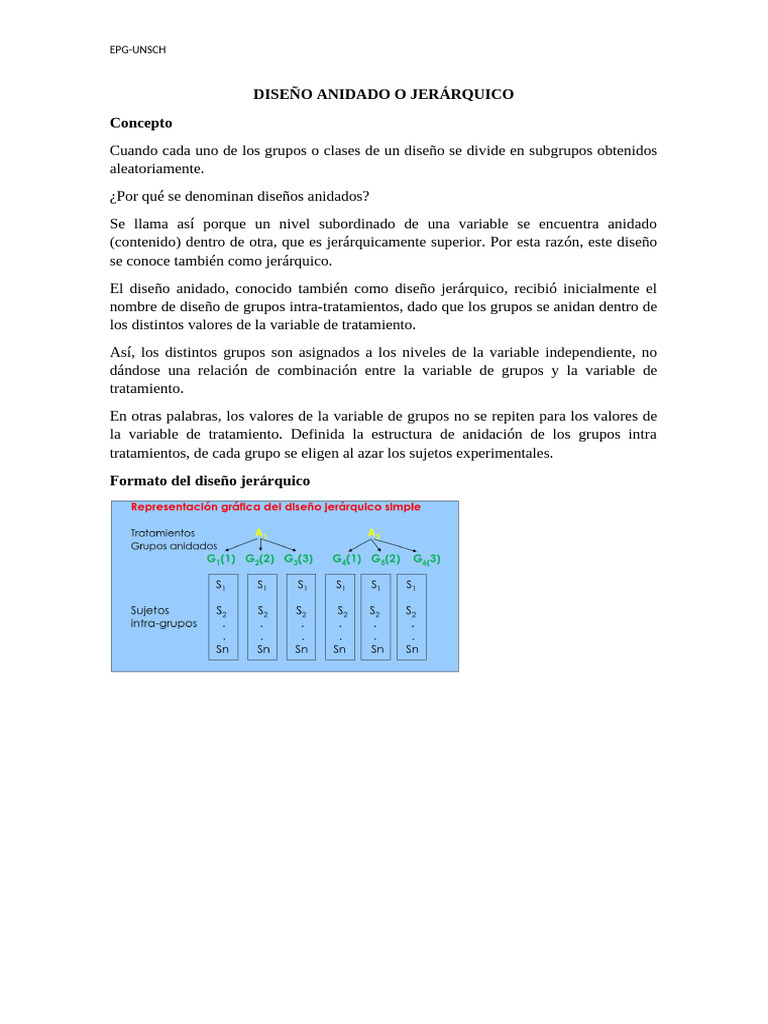 Diseño Anidado en Experimentos Científicos | PDF | Análisis de ...
