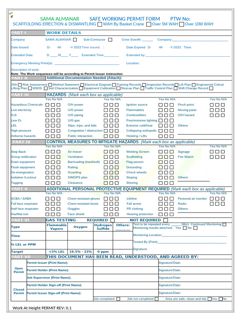 PTW WAH Model | PDF | Occupational Safety And Health | Safety