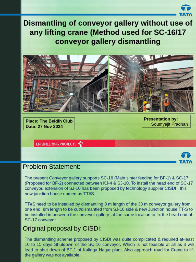 Conveyor Gallery Dismantling Without Cranes | PDF | Civil Engineering