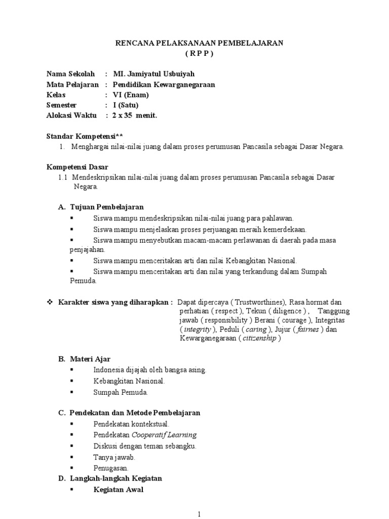 Soal Pkn Kelas 6 Tentang Nilai Nilai Pancasila Guru Galeri