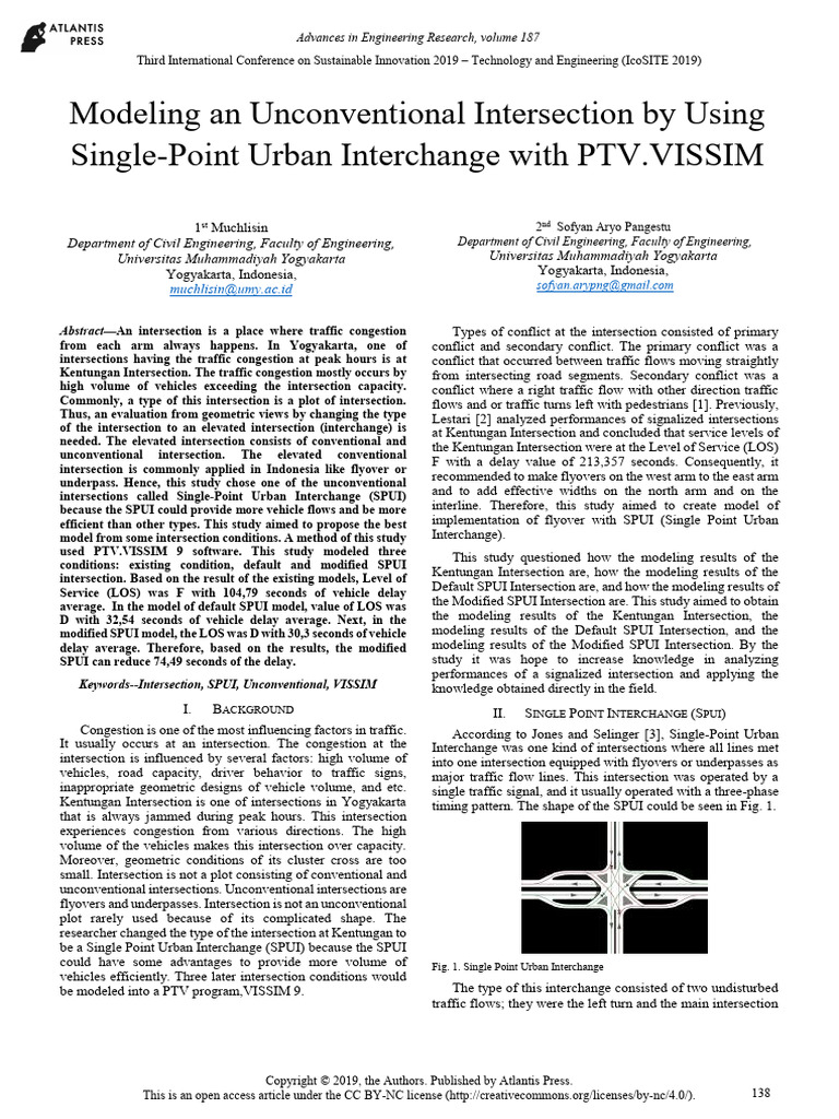 Modeling An Unconventional Intersection by Using Single-Point Urban ...