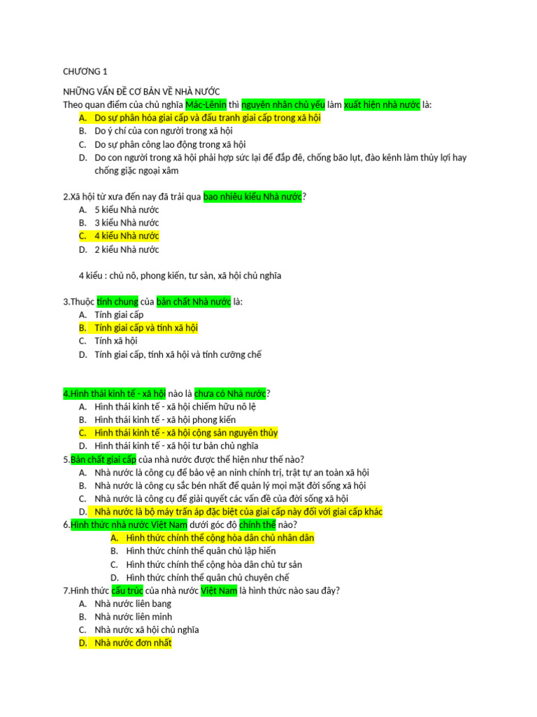 Chương 1 Dap An | PDF