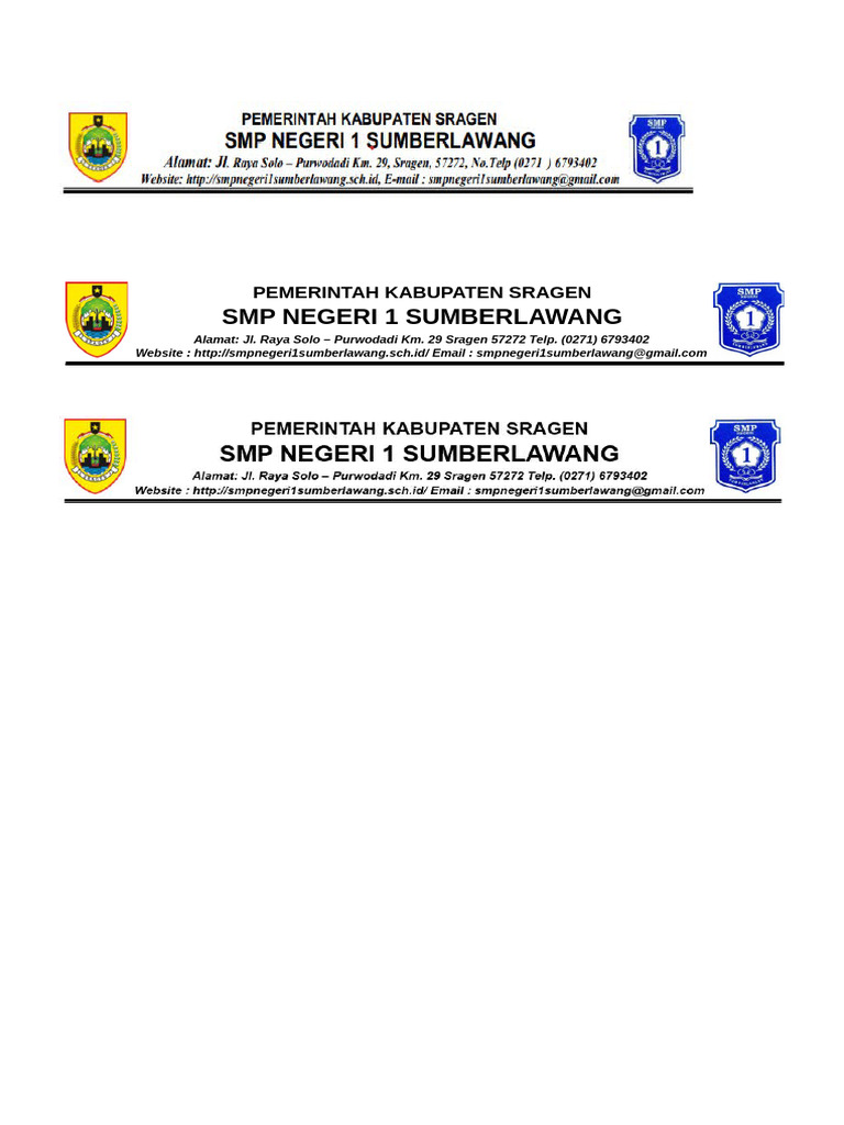 SMP Negeri 1 Sumberlawang Sragen | PDF