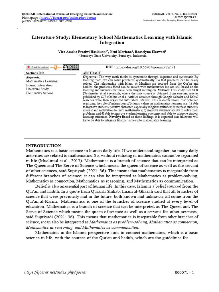 Islamic Integration in Math Education | PDF | Surah | Quran