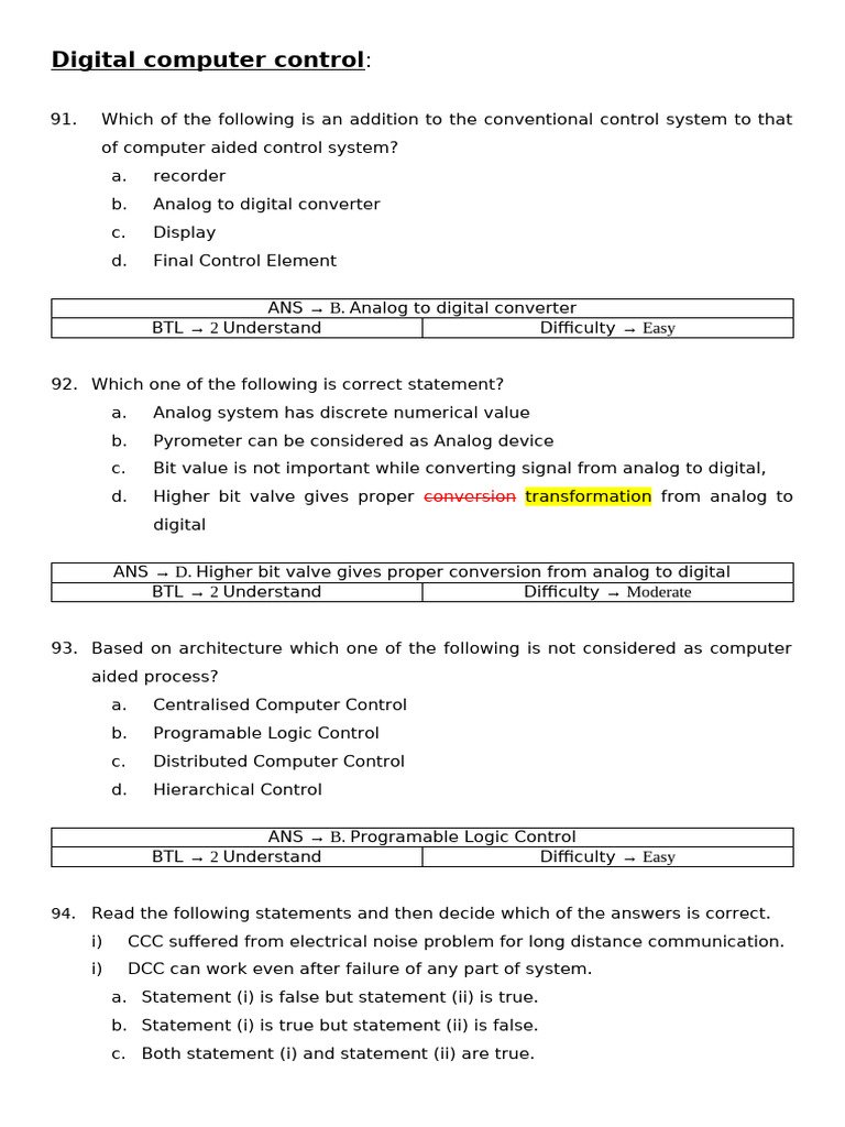 Computer-Aided Control Systems Explained | PDF | Analog To Digital ...