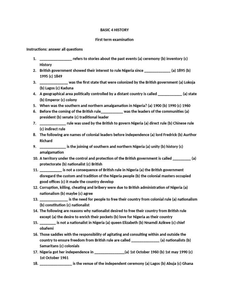 Basic 4 History Wps Office Pdf Nigeria