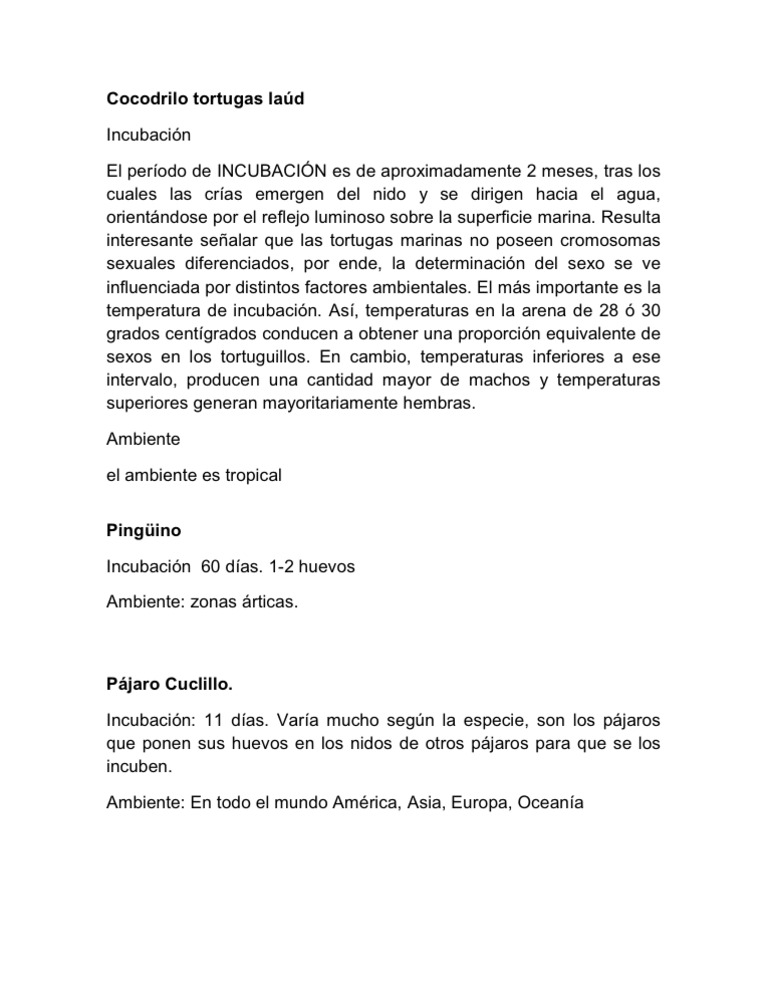 Cocodrilo Tortugas Laúd | PDF | Aves | Organismos