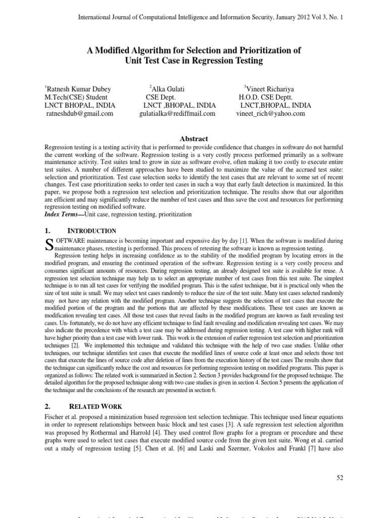 Optimized Regression Test Case Selection | PDF | Regression Analysis ...