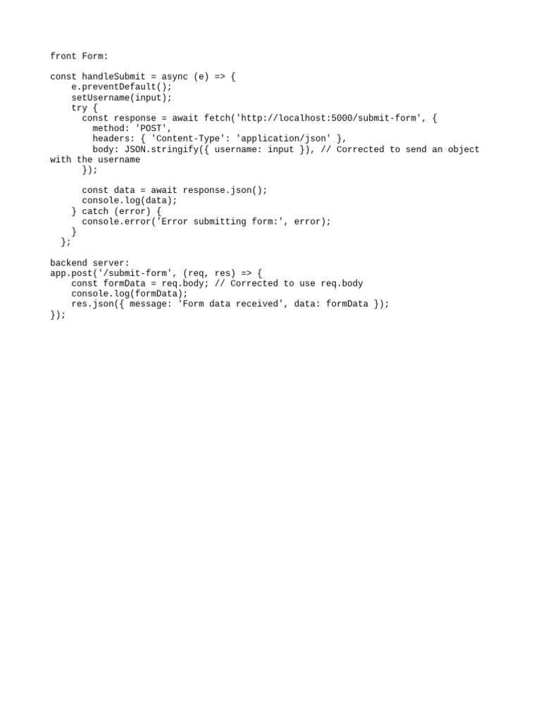 Form Submission Code Guide | PDF