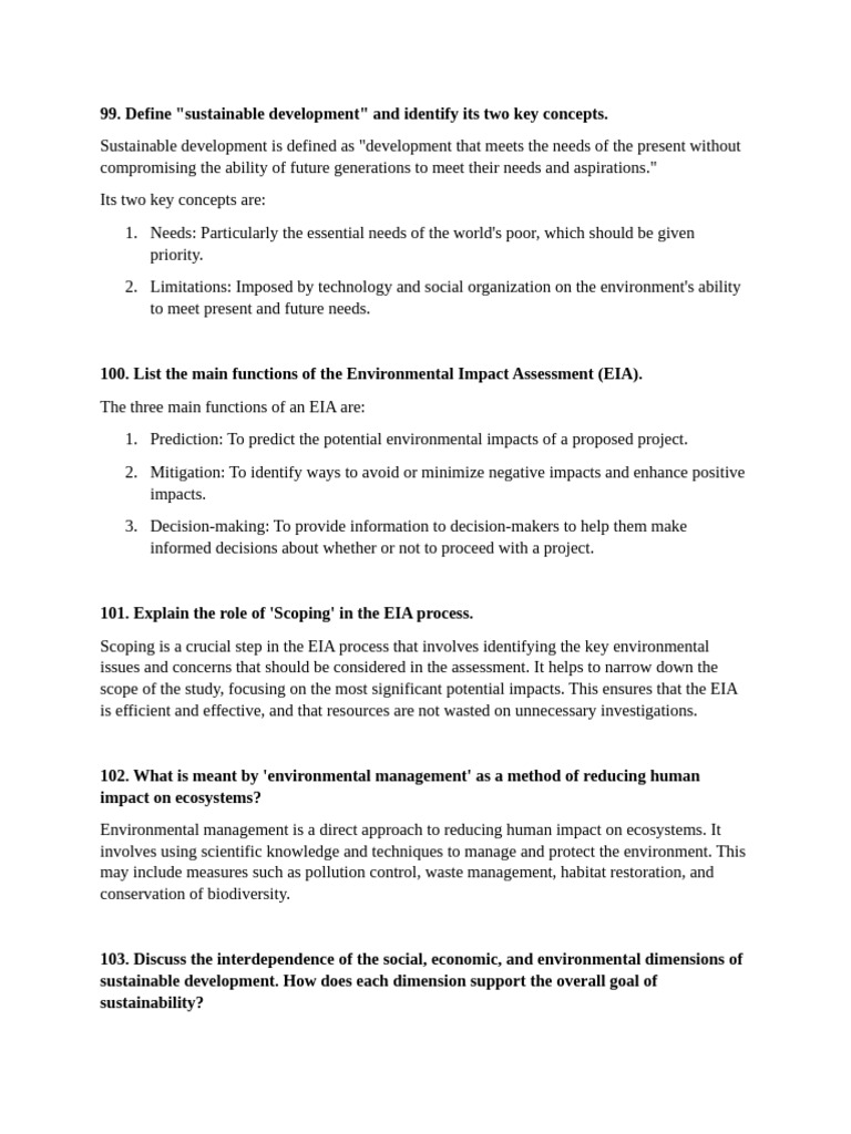 Environmental Assessment and Sustainable Development | PDF | Water ...