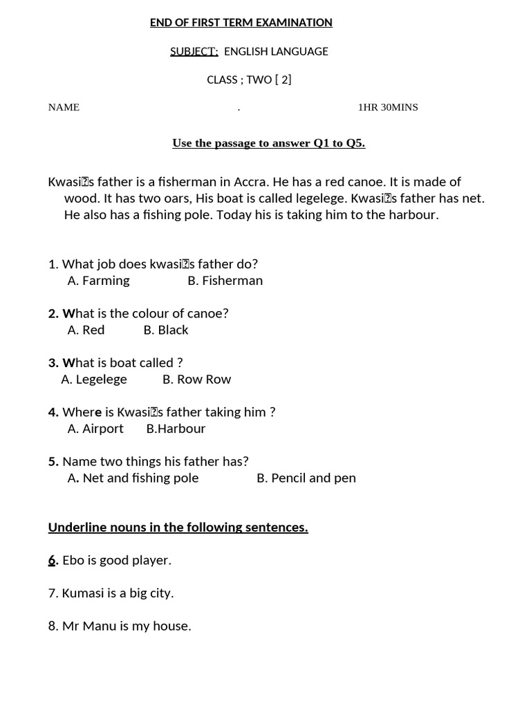 Class 2 english pdf