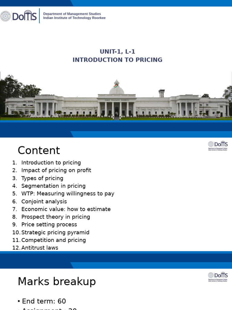 Introduction To Pricing | PDF | Pricing | Profit (Economics)