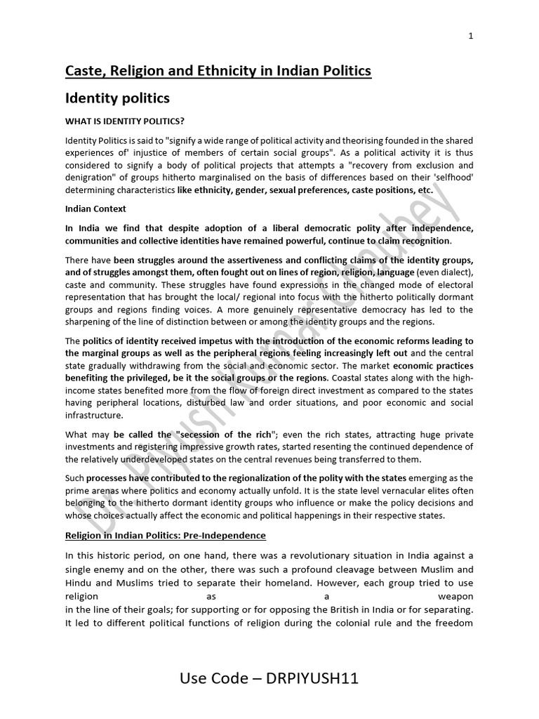 Caste, Religion, and Ethnicity in Politics | PDF | Secularism | Nationalism