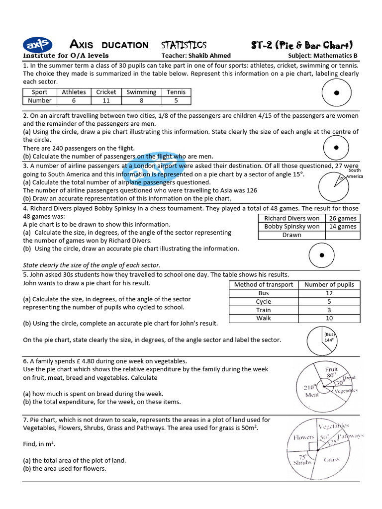 ST 2 Pie Chart Bar Chart | PDF | Pie Chart | Chart